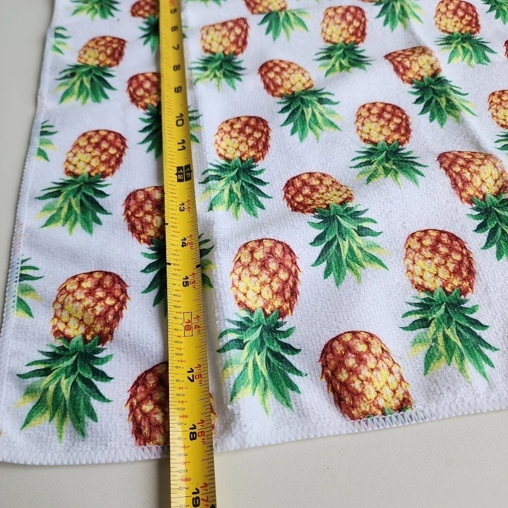 New Kitchen Towel Gift Set Pineapple Design Green & White 7 pc set packaging